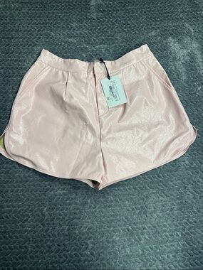 GREY LAB Shimmery Light Pink High-Waist Women's Shorts